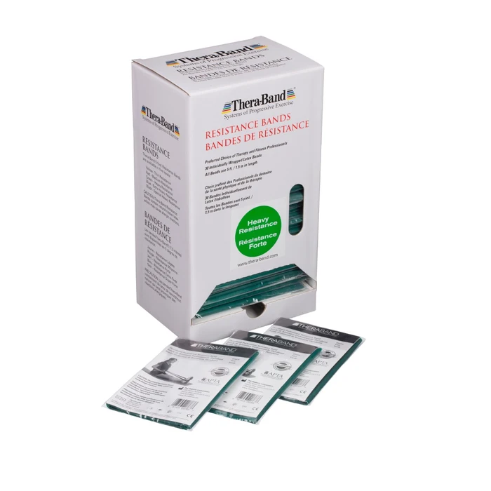 Thera-Band Oefenband dispenser 30x 1,5 m zwaar - groen main product photo