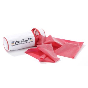 Thera-Band® 2,5 m in tasje met rits - rood - middel zwaar