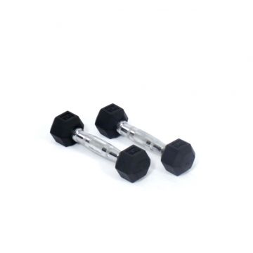 Core Power Rubber Hex Dumbbells - 1 kg (per pair)