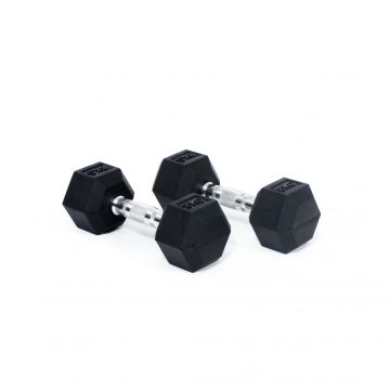 Core Power Rubber Hex Dumbbells - 8 kg (per paar)