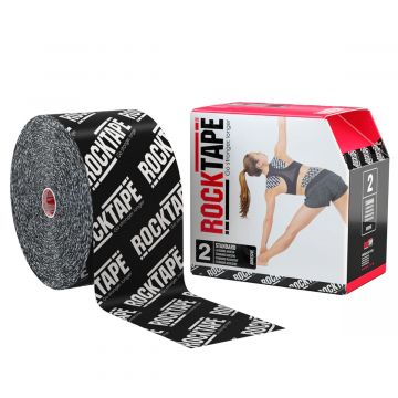 ROCKTAPE 10CM 32M ZWART LOGO