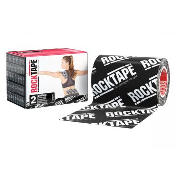 ROCKTAPE 10CM 5M ZWART LOGO