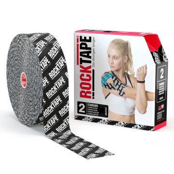 ROCKTAPE 5CM 32M ZWART LOGO