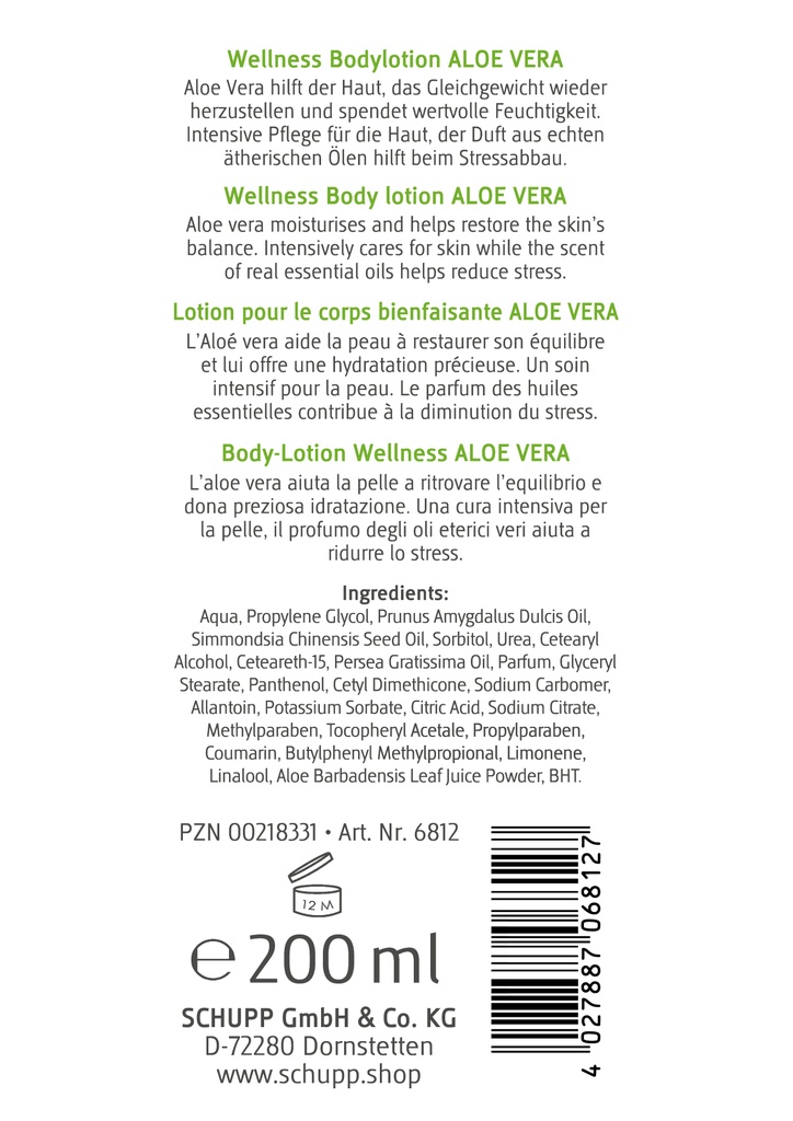 Schupp Wellness Bodylotion Aloe Vera 200 ml