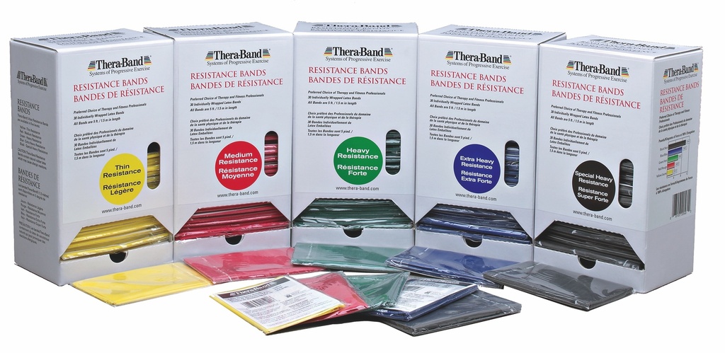 Thera-Band Oefenband dispenser 30x 1,5m zeer zwaar - blauw