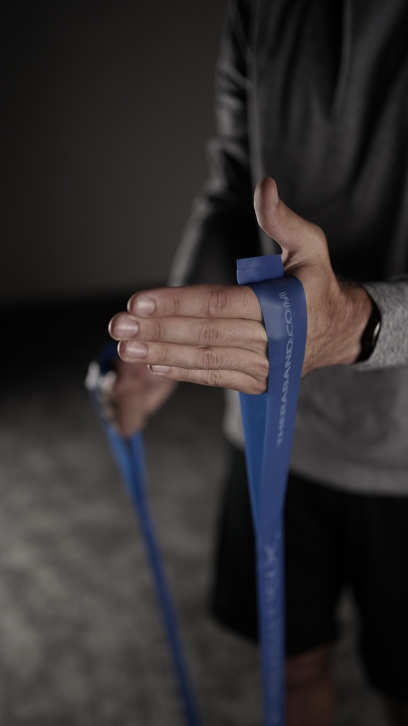 TheraBand CLX 22m Dispenser - zeer zwaar blauw