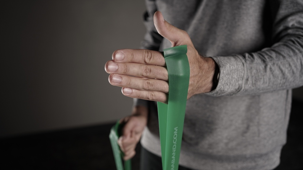 TheraBand CLX 22m Dispenser - zwaar groen