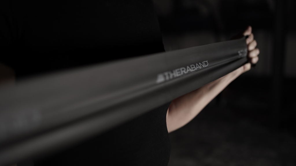 Theraband latexvrij 22 m spec. zwaar - zwart