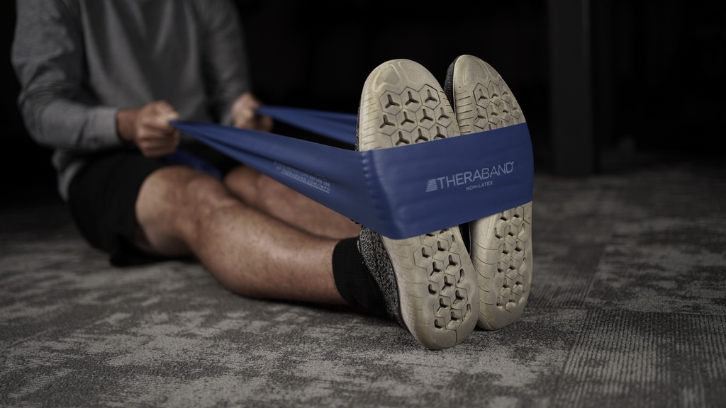 Theraband latexvrij 22 m zeer zwaar - blauw