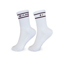 BAHE - STUDIO GRIPPY CREW SOCKS - Pink/White