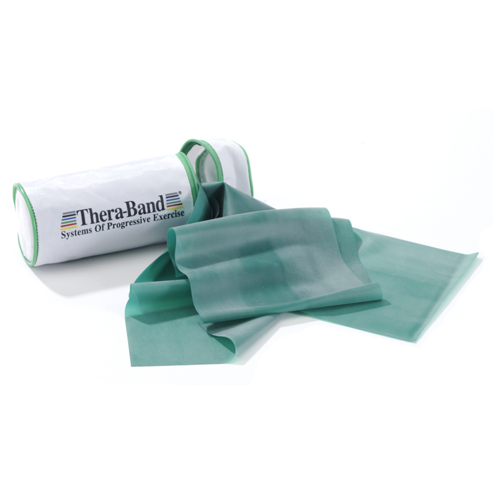 Theraband 2,5 m in tasje zwaar - groen