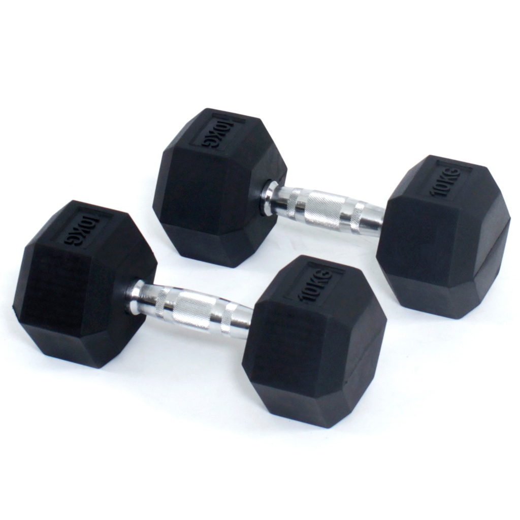 Core Power Rubber Hex Dumbbells - 12,5 kg
