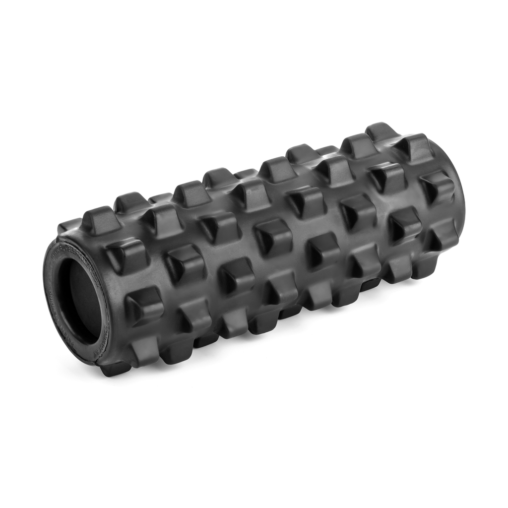 RumbleRoller 12" Compact Xtra Firm Black Textured Foam Roller