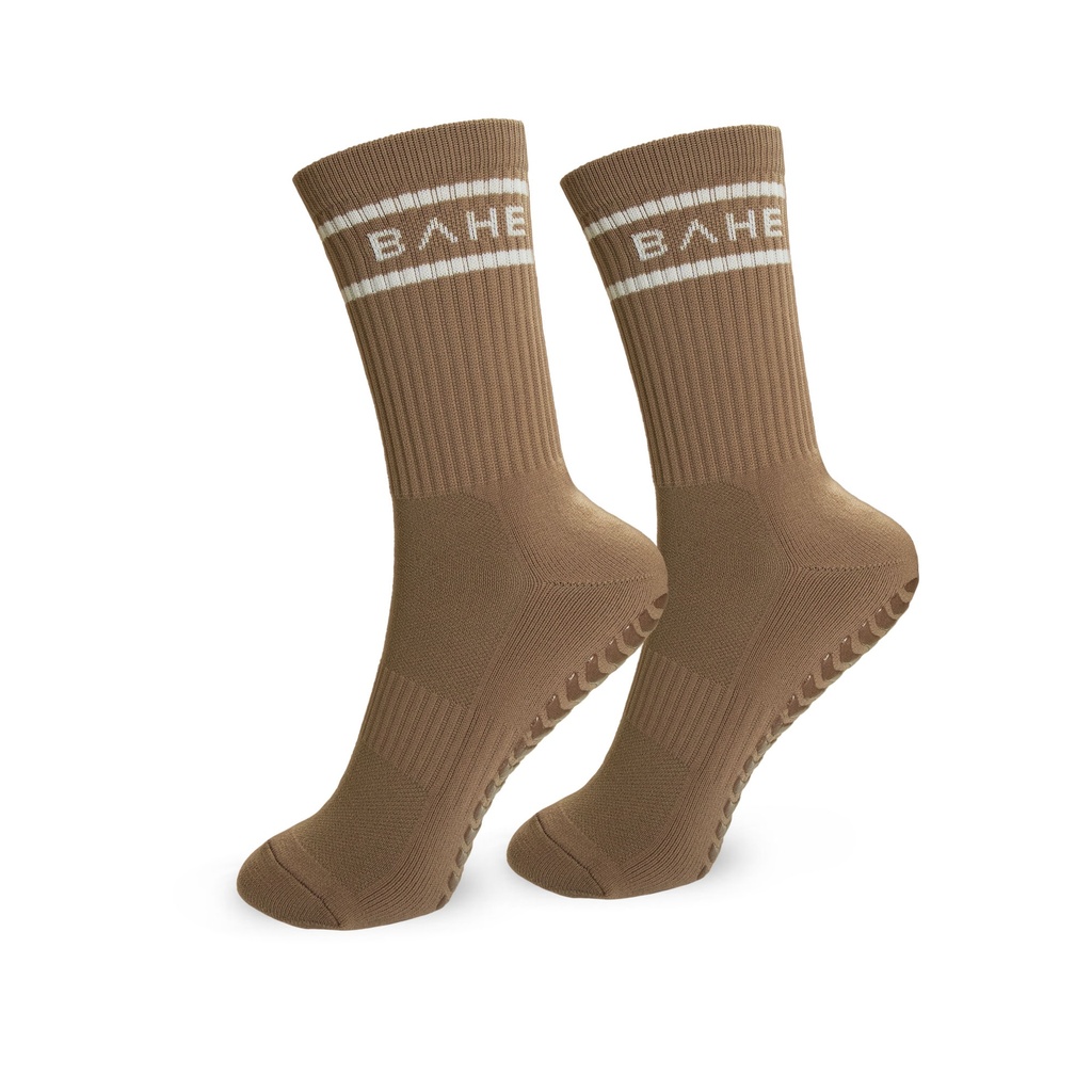 [BH-13680] BAHE - STUDIO GRIPPY CREW SOCKS - QUICKSAND