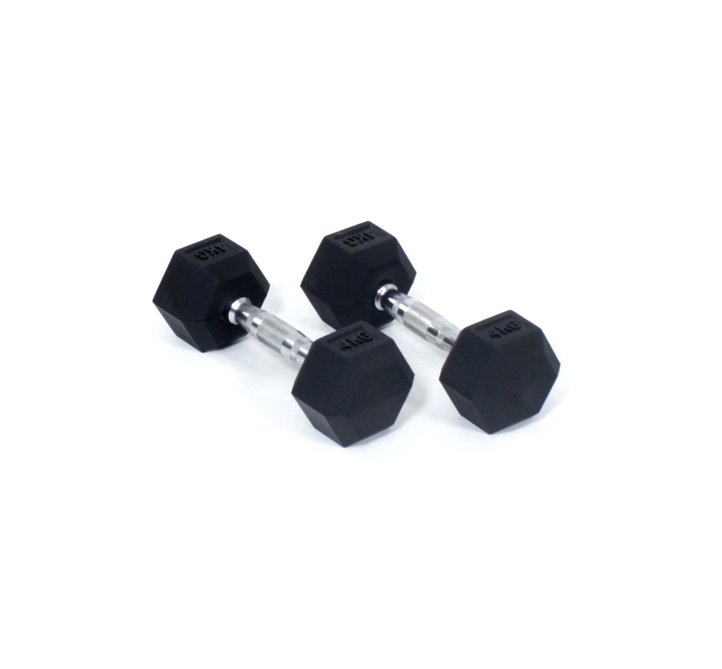 4 kg Rubber Hex Dumbbells