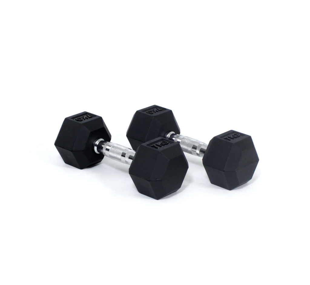 [811207] Core Power Rubber Hex Dumbbells - 7 kg