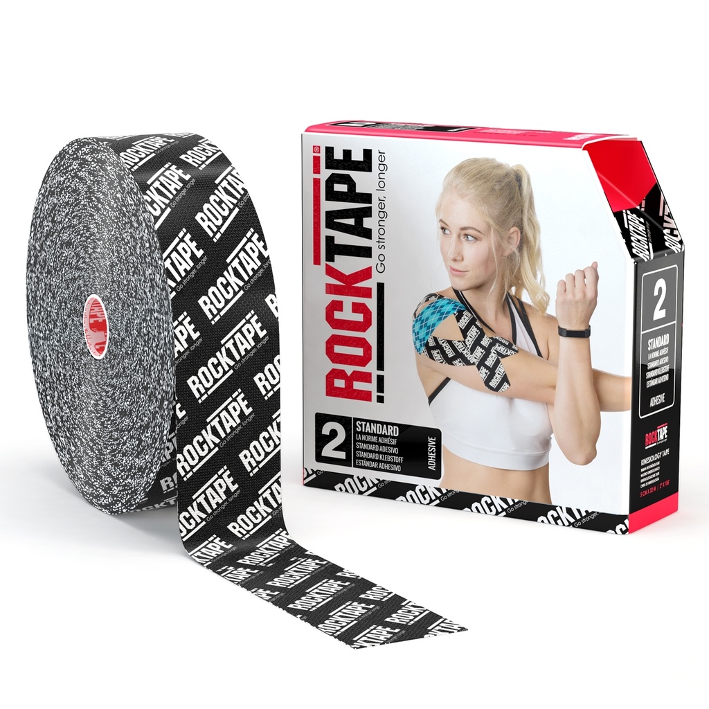[rt21590] RockTape (5cm x 32m) zwart logo