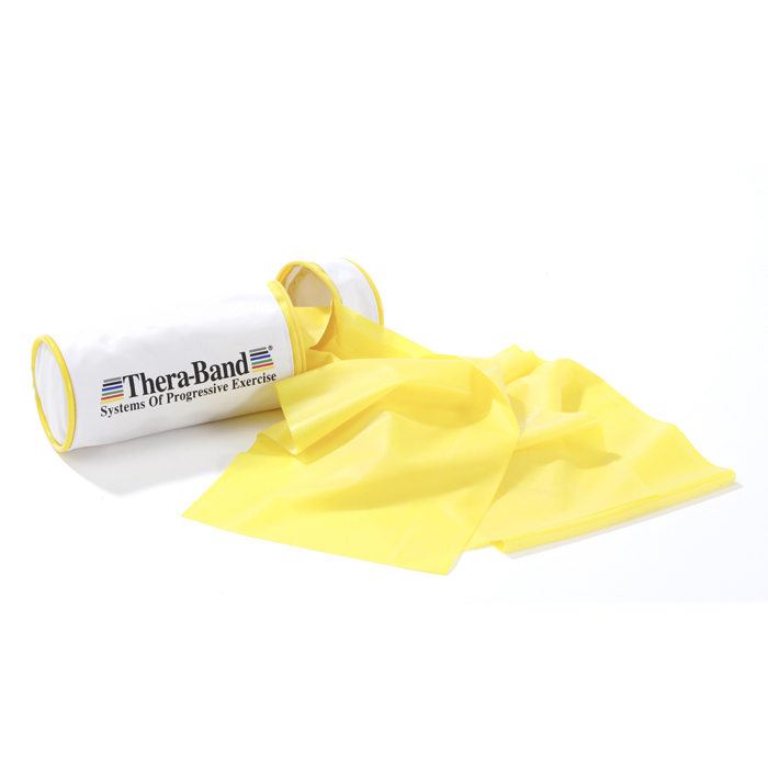 Theraband 2,5 m in tasje licht - geel