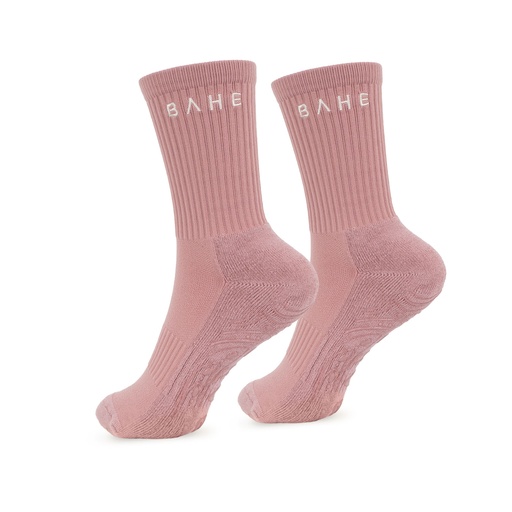 [BH-06361] BAHE - STUDIO GRIPPY CREW SOCKS - MAUVE
