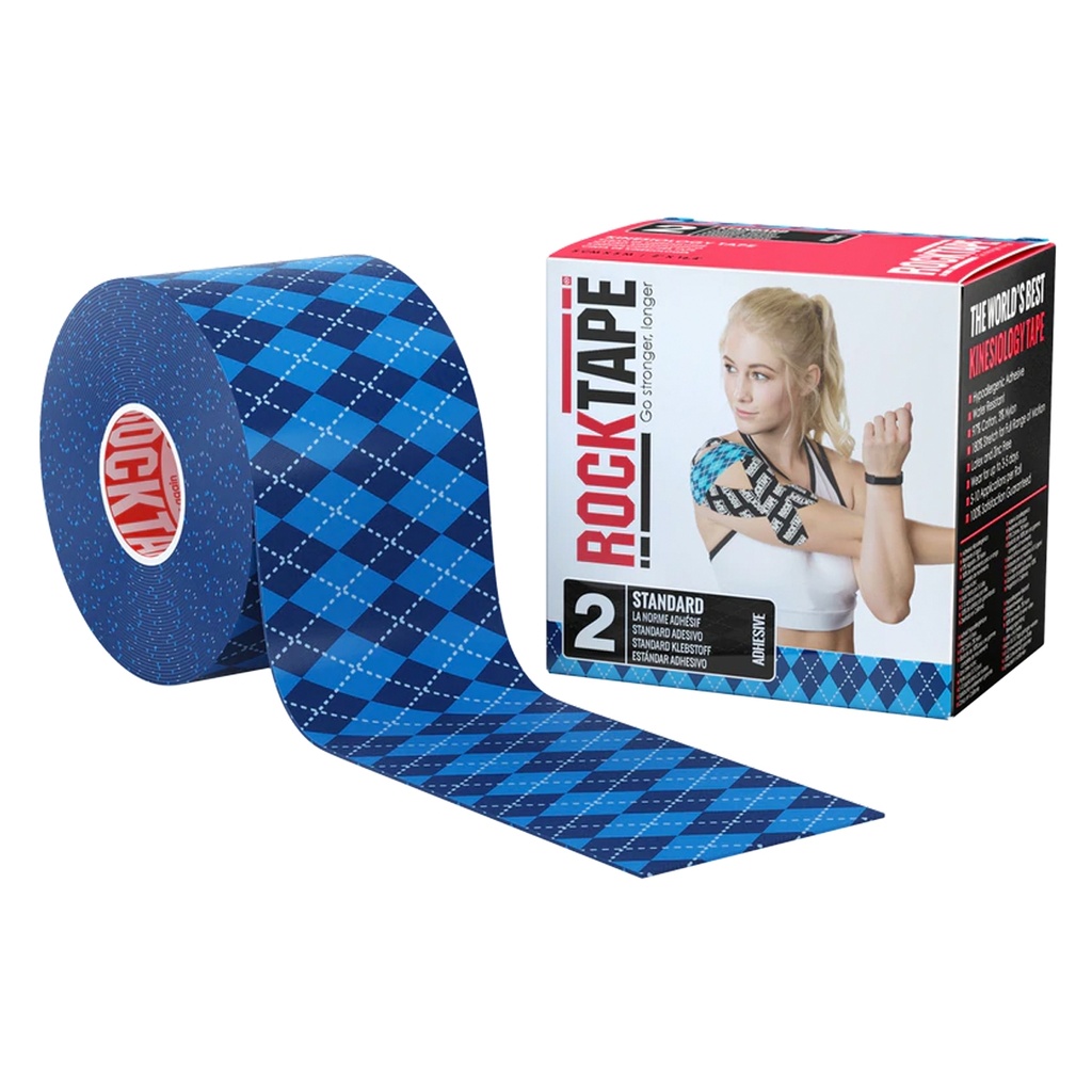 [rt21602] RockTape (5cm x 5m) dessin ruit blauw